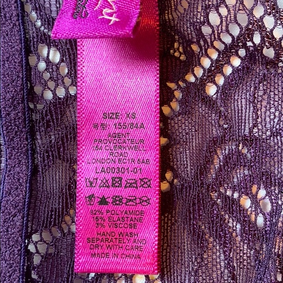 NWT L’Agent by AP Mia Triangle Lace Long Bralette - Picture 9 of 9